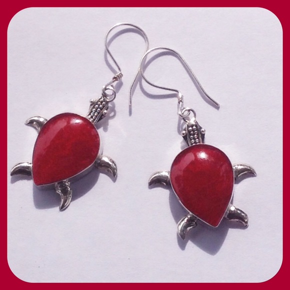Jewelry - Bamboo Coral Turtle Earrings